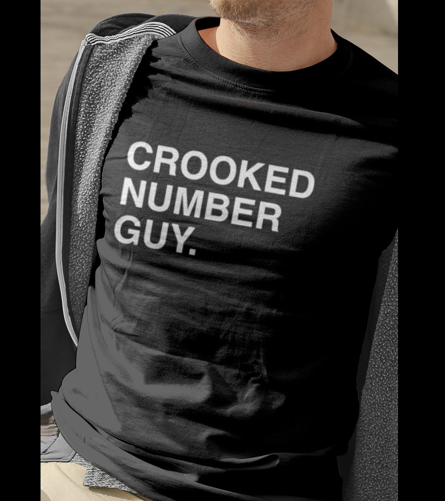 Crooked Number Guy Bold Text Minimalist T-Shirt