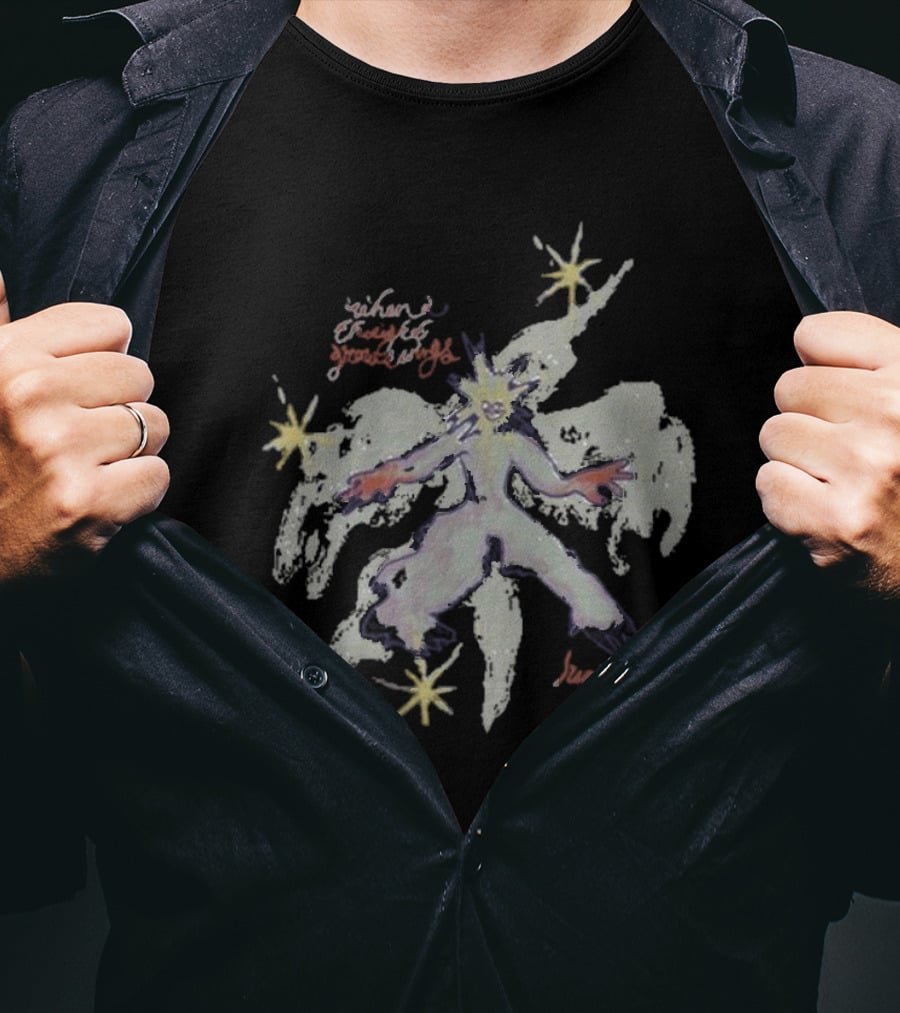 Luna Li Grow Wings Enchanted Mystical Figure With Stars T-Shirt