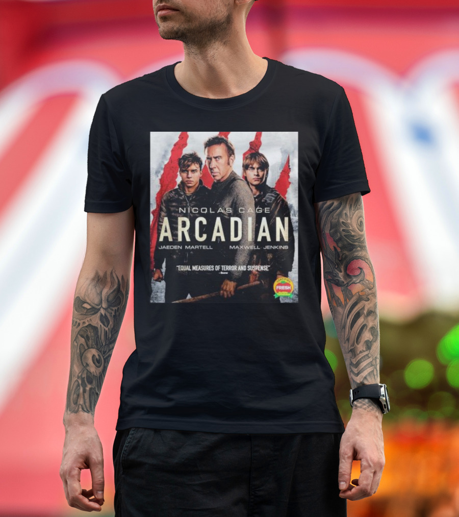 Nicolas Cage Arcadian Jaeden Martell Maxwell Jenkins Equal Measures Of Terror And Suspense Certified Fresh T-Shirt