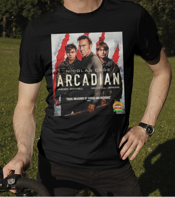 Nicolas Cage Arcadian Jaeden Martell Maxwell Jenkins Equal Measures Of Terror And Suspense Certified Fresh T-Shirt