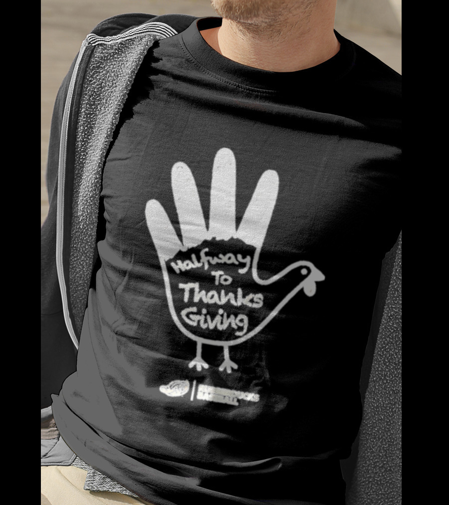 Rubberducks Halfway To Thanksgiving Hand Turkey T-Shirt