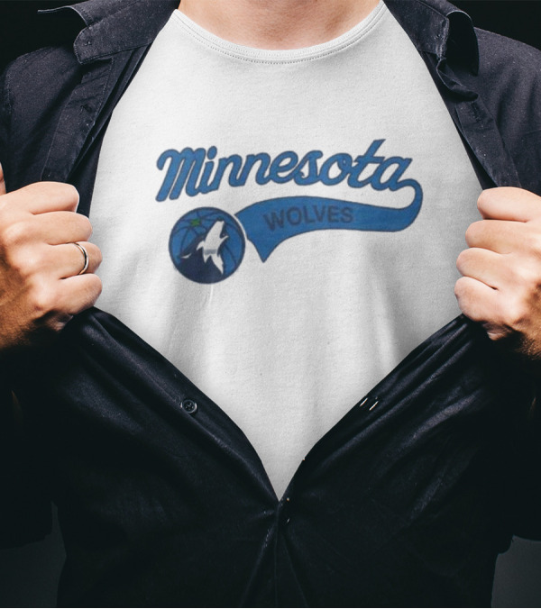 Minnesota Wolves Basketball Logo Script T-Shirt