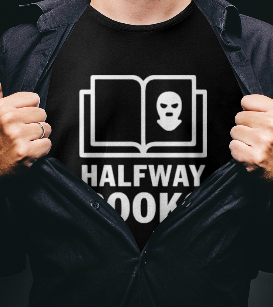 Shea Serrano Halfway Books Open Book Mask T-Shirt
