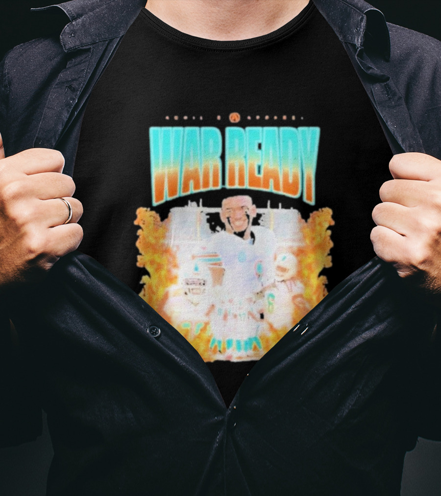 Waddle And Associates War Ready Miami Football Flame Burst T-Shirt