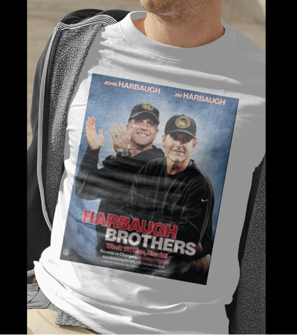 Harbaugh Brothers Showdown Week 12 Monday Nov 25 Ravens Vs Chargers 8:15PM ESPN T-Shirt