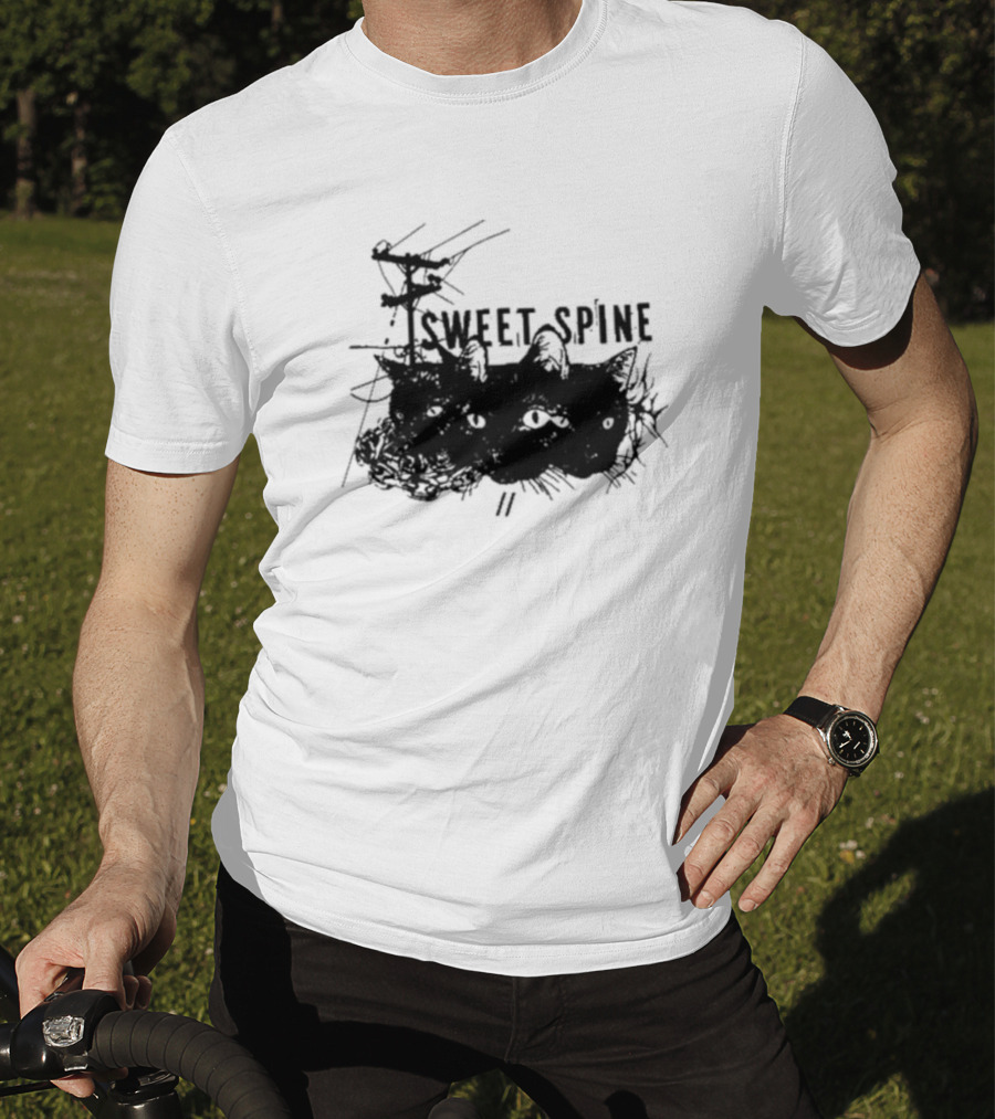 Sweet Spine 3 Headed Cat Dark T-Shirt