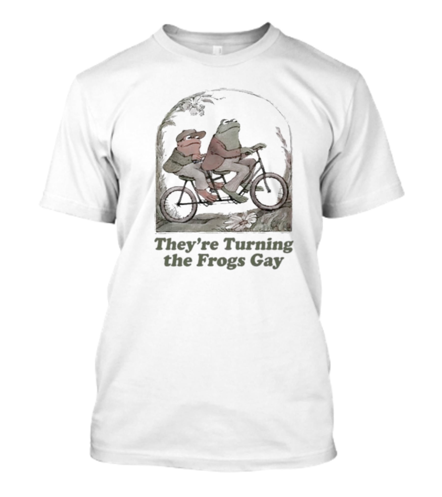 Frog Friends Riding A Bicycle Adventure: They're Turning The Frogs Gay T-Shirt
