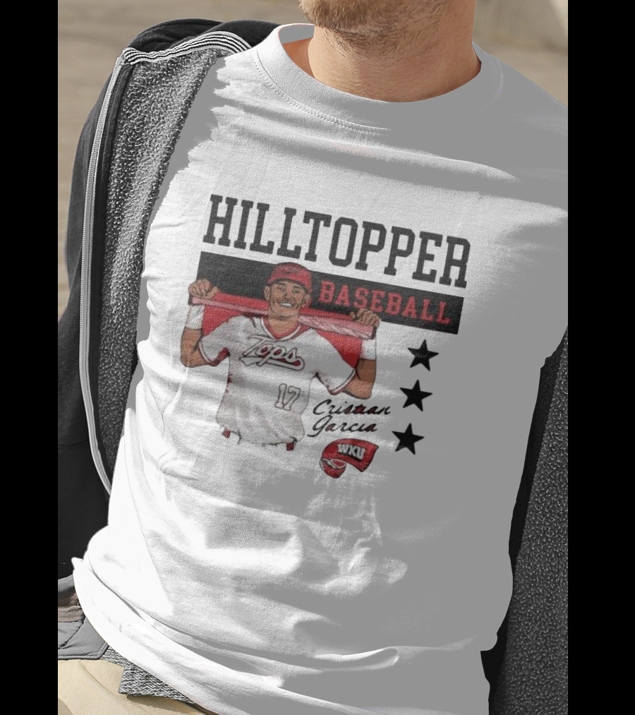 Hilltopper Baseball Tops 17 WKU Cristian Garcia T-Shirt