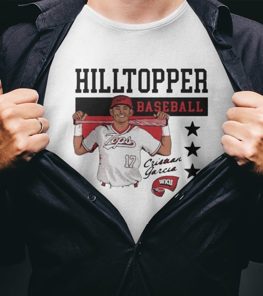 Hilltopper Baseball Tops 17 WKU Cristian Garcia T-Shirt