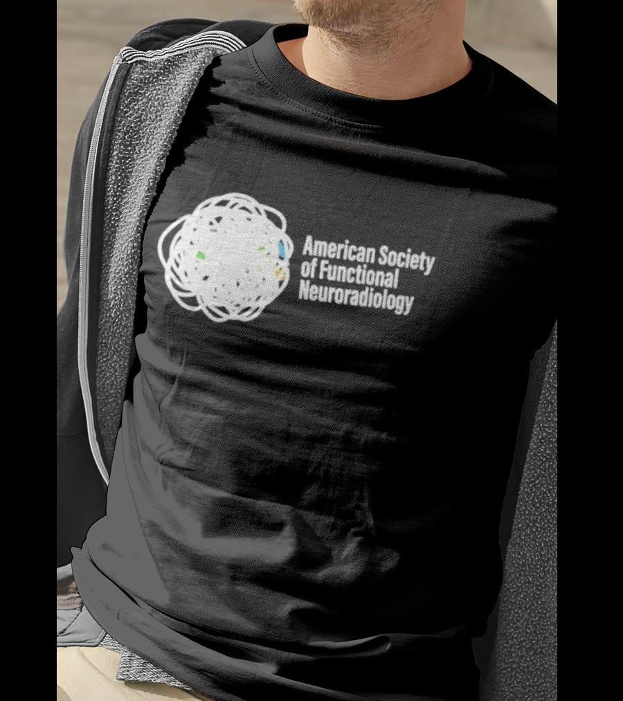 American Society Of Functional Neuroradiology Logo With Abstract Brain T-Shirt