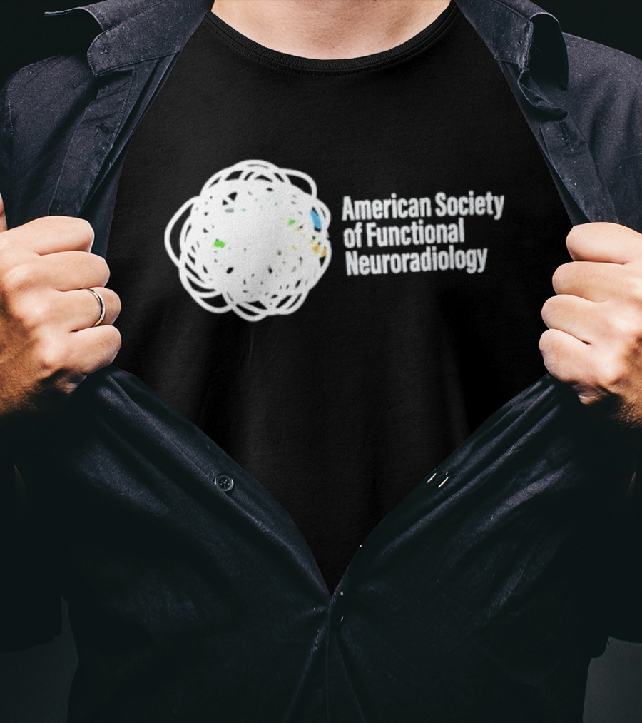 American Society Of Functional Neuroradiology Logo With Abstract Brain T-Shirt
