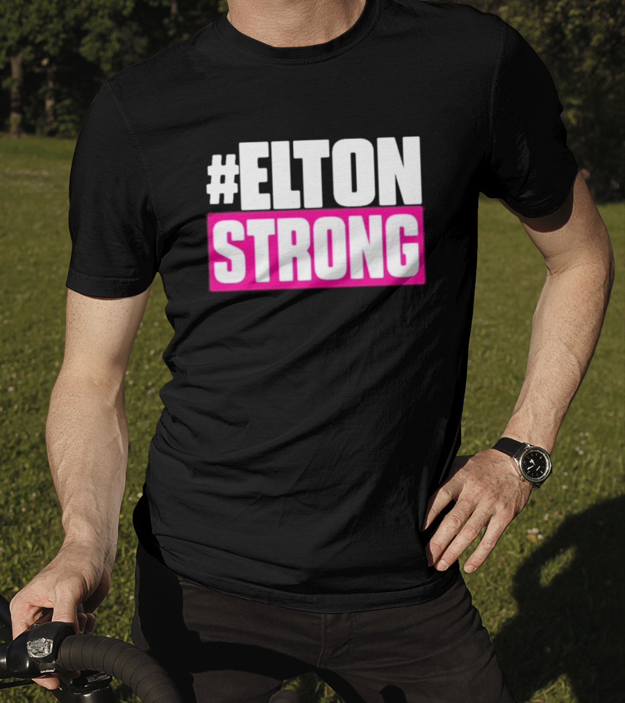EltonStrong Pink And White Bold Text Design For Bayley Fans T-Shirt