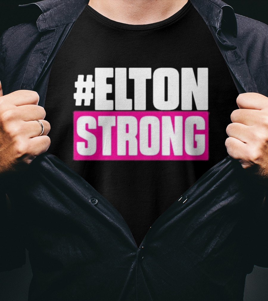 EltonStrong Pink And White Bold Text Design For Bayley Fans T-Shirt