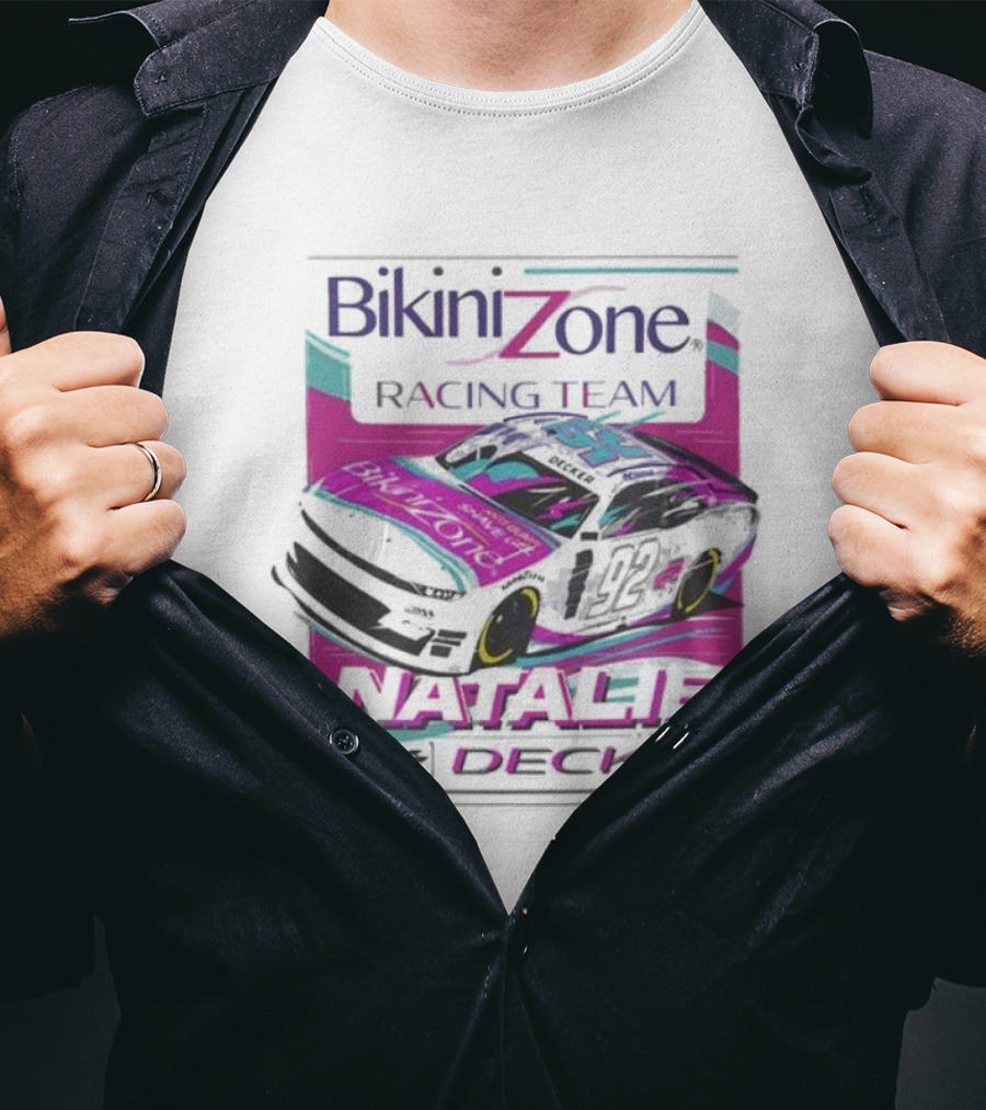 Bikini Zone Racing Team Natalie Decker 92 Car T-Shirt
