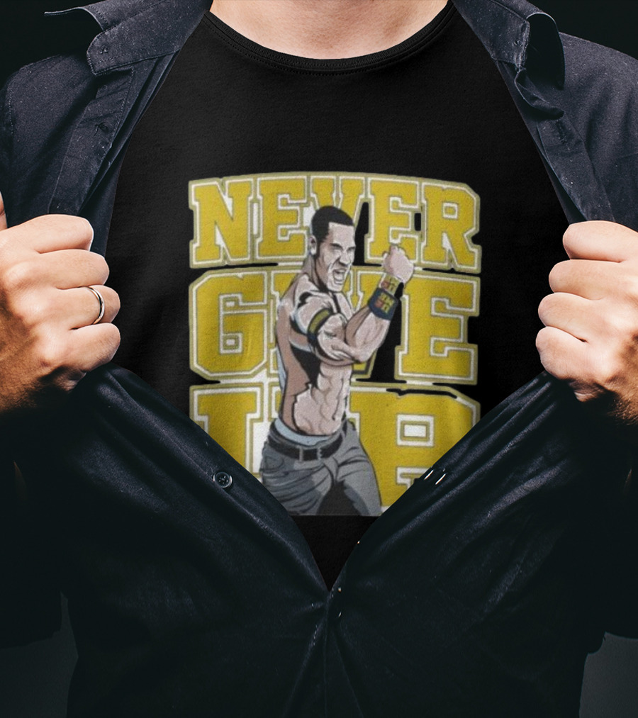 NEVER GIVE UP John Cena WWE T-Shirt