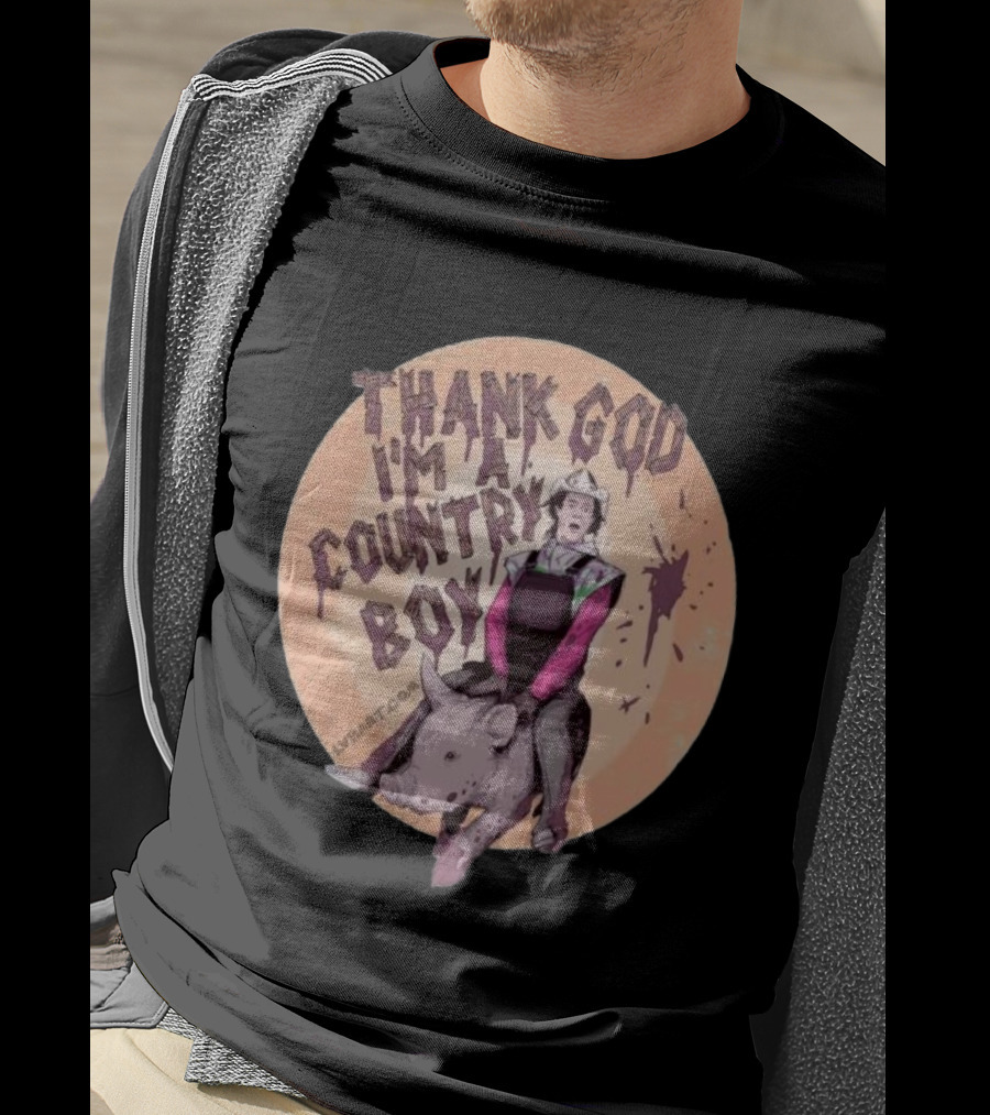 Thank God I'm A Country Boy Riding Pigman T-Shirt