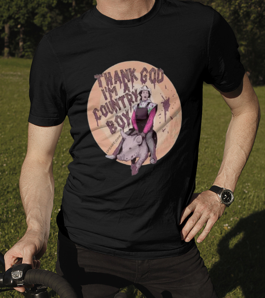 Thank God I'm A Country Boy Riding Pigman T-Shirt