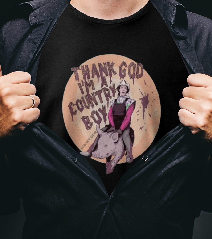 Thank God I'm A Country Boy Riding Pigman T-Shirt