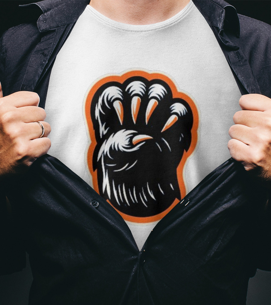 The Claw Foot Horror Paws Black Orange T-Shirt