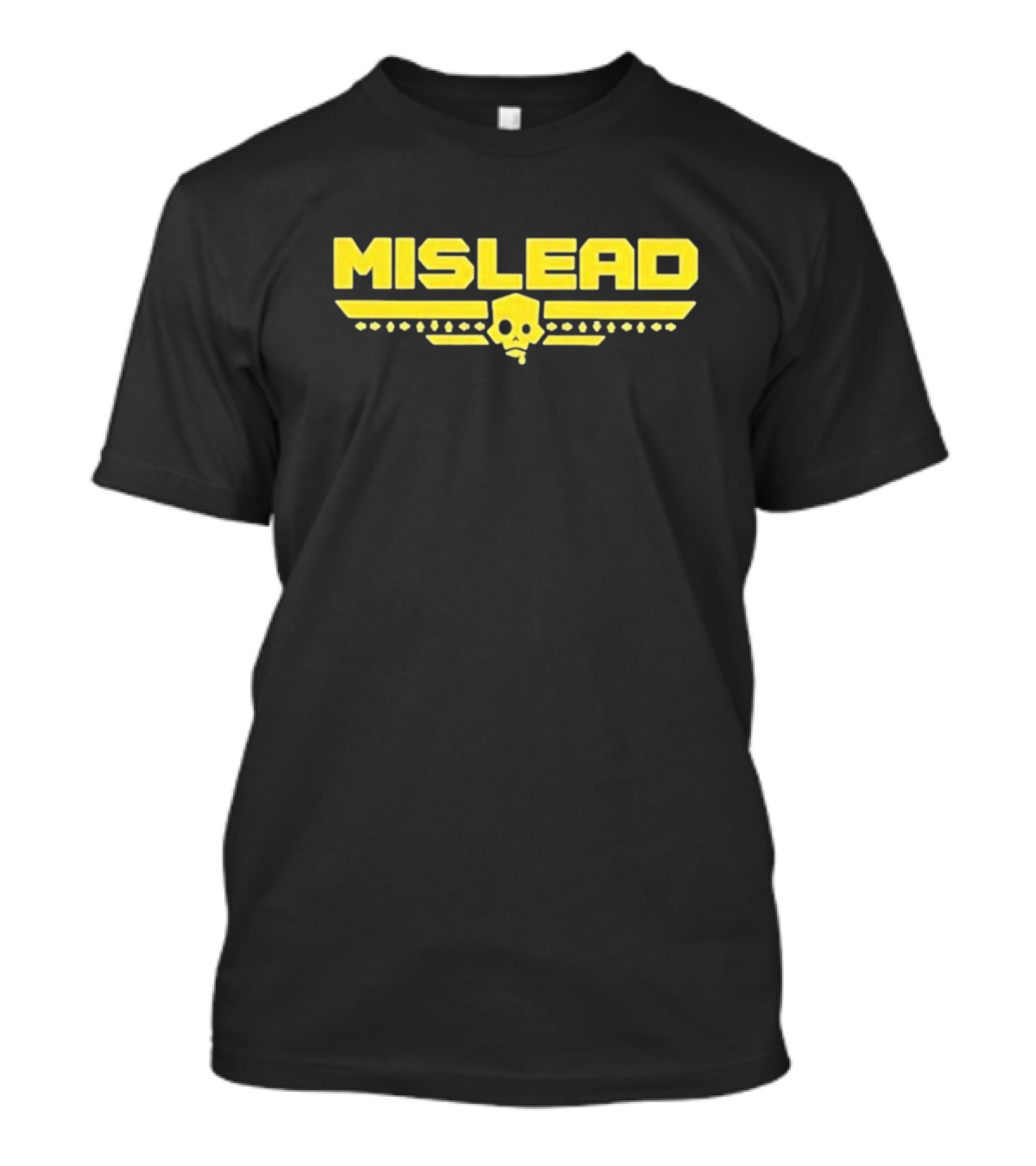 MISLEAD Yellow Skull Emblem T-Shirt