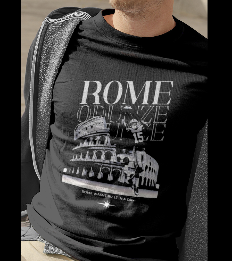 Rome Odunze Football Player Rome Wasn't Built In A Day Colosseum T-Shirt