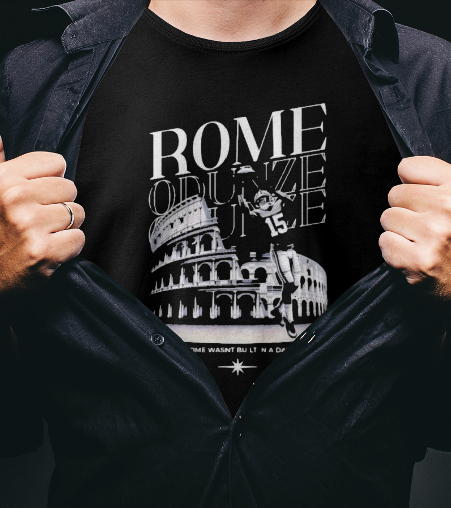 Rome Odunze Football Player Rome Wasn't Built In A Day Colosseum T-Shirt