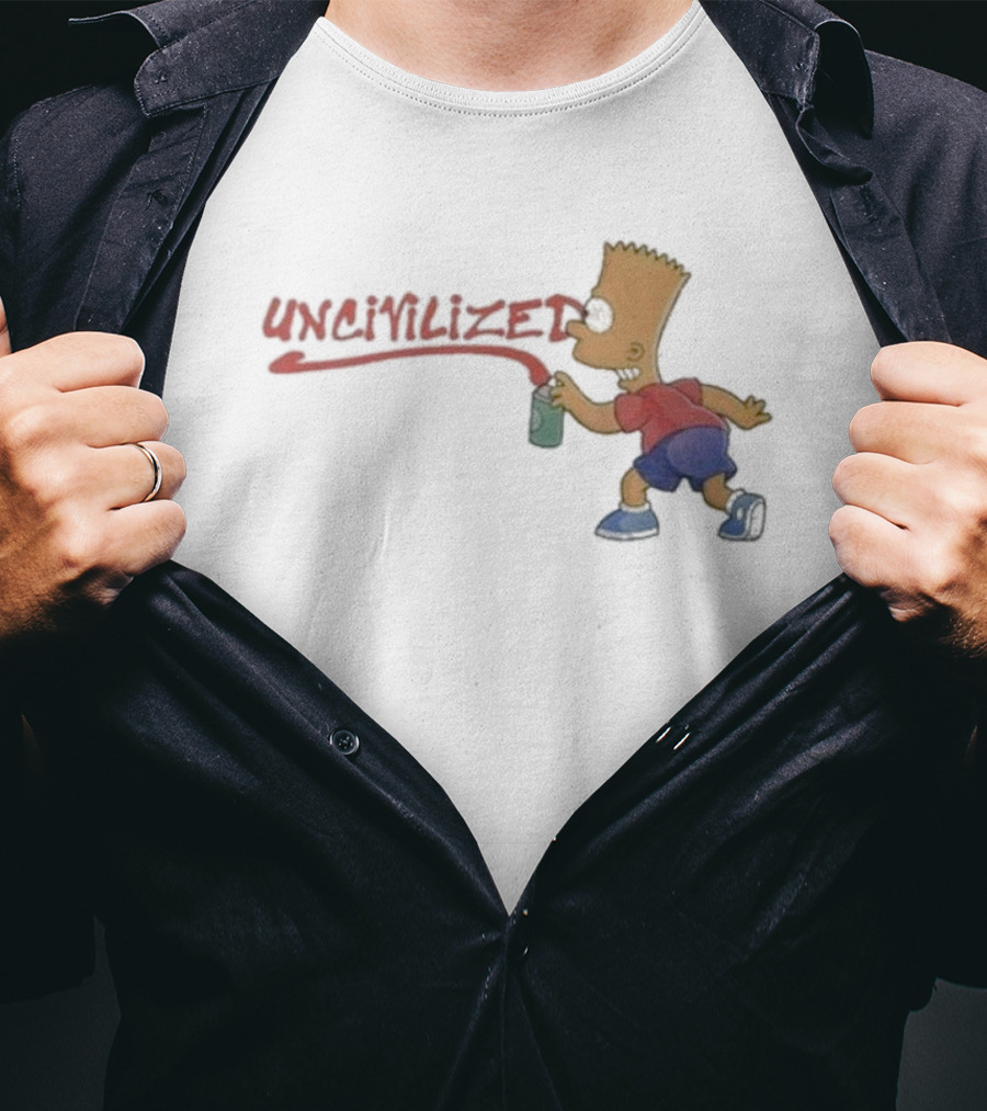 Uncivilized El Barto Graffiti Spray Can Iconic Character T-Shirt
