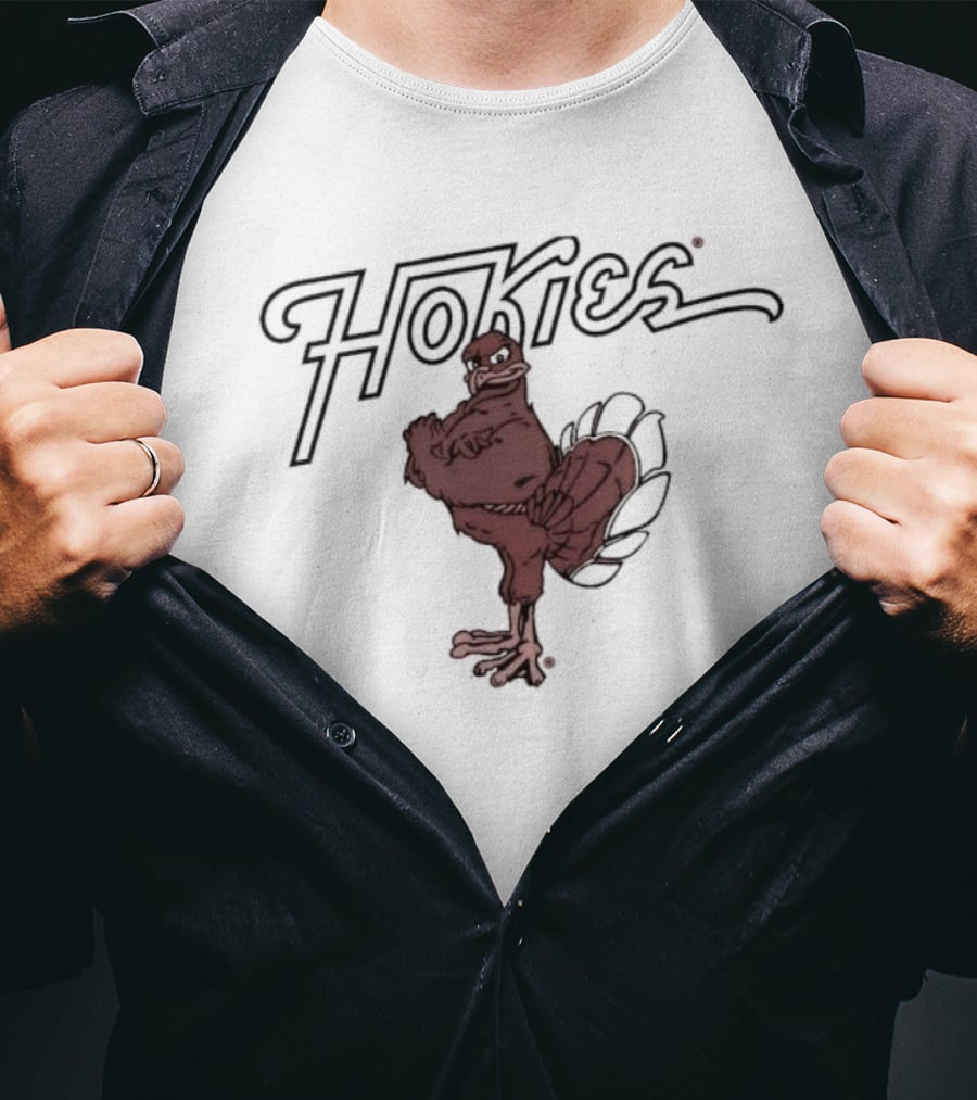 Virginia Tech Hokies Orange Hokie Bird T-Shirt