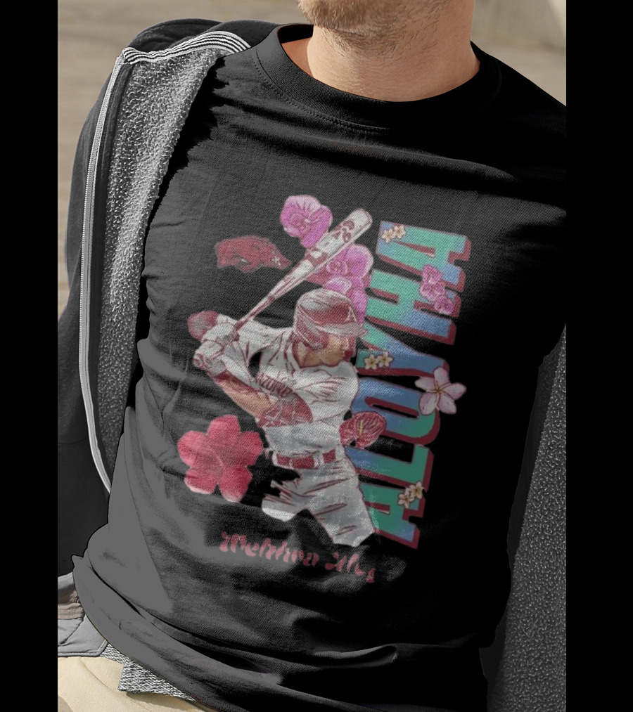Wehiwa Aloyha Aloy Arkansas Baseball Flowers T-Shirt