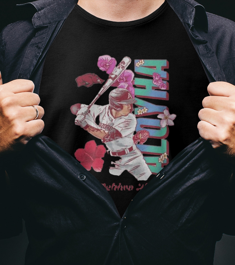 Wehiwa Aloyha Aloy Arkansas Baseball Flowers T-Shirt