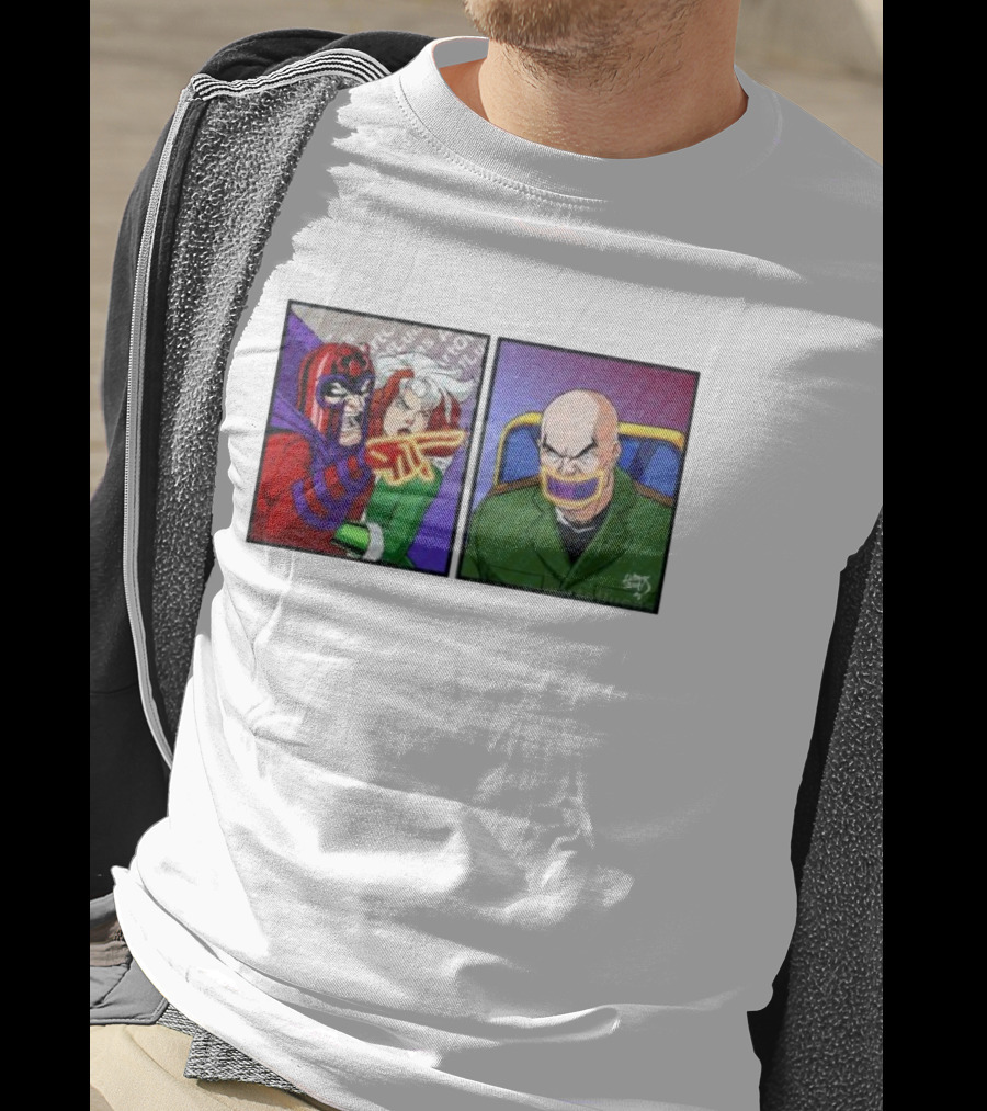 Magneto And Xavier Meme Panel With Pointing Gesture T-Shirt