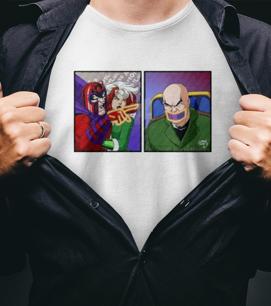 Magneto And Xavier Meme Panel With Pointing Gesture T-Shirt