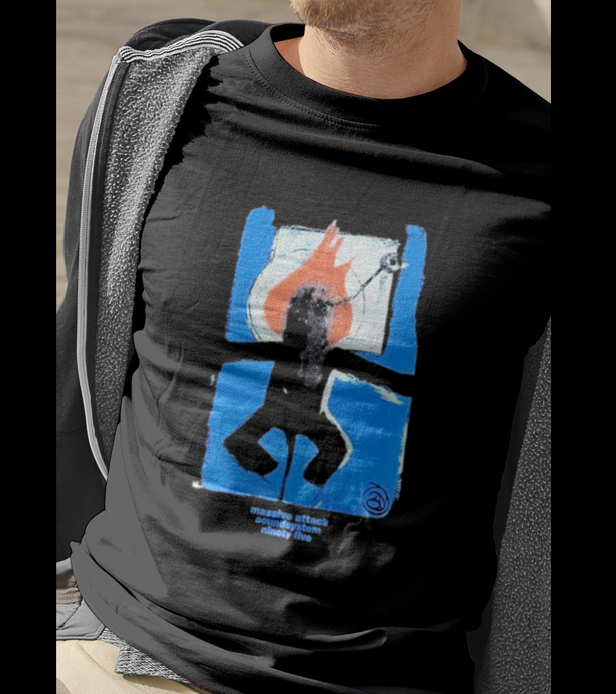Massive Attack Soundsystem Ninety Five Fire Silhouette Blue Frame T-Shirt