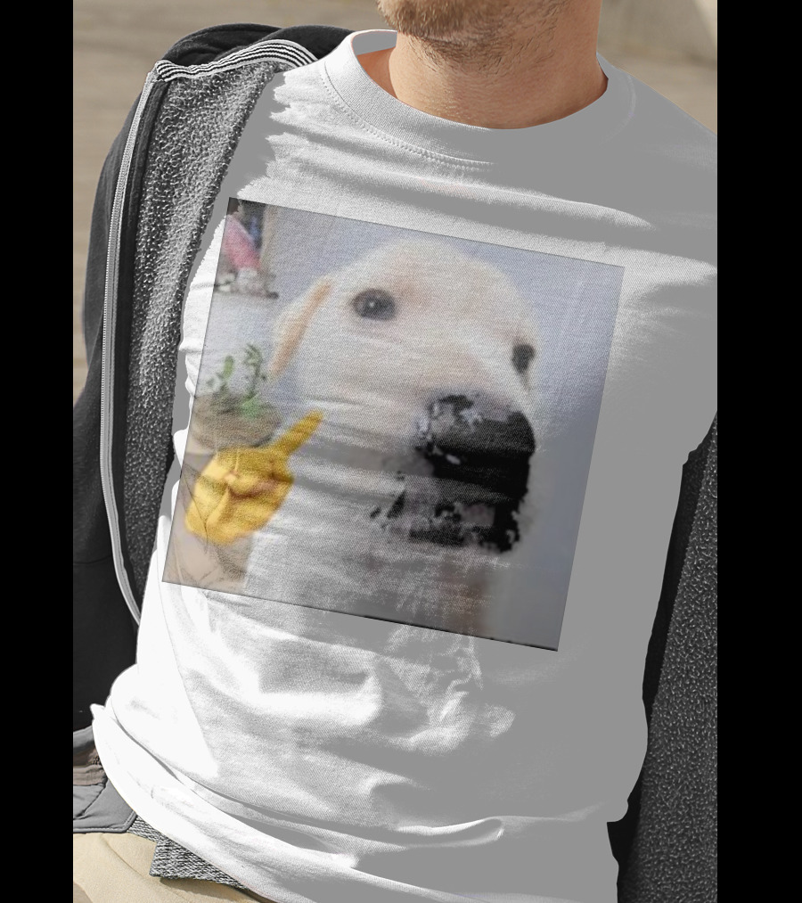 Mewing Cringe Cute Dog Meme Emoji Interaction T-Shirt