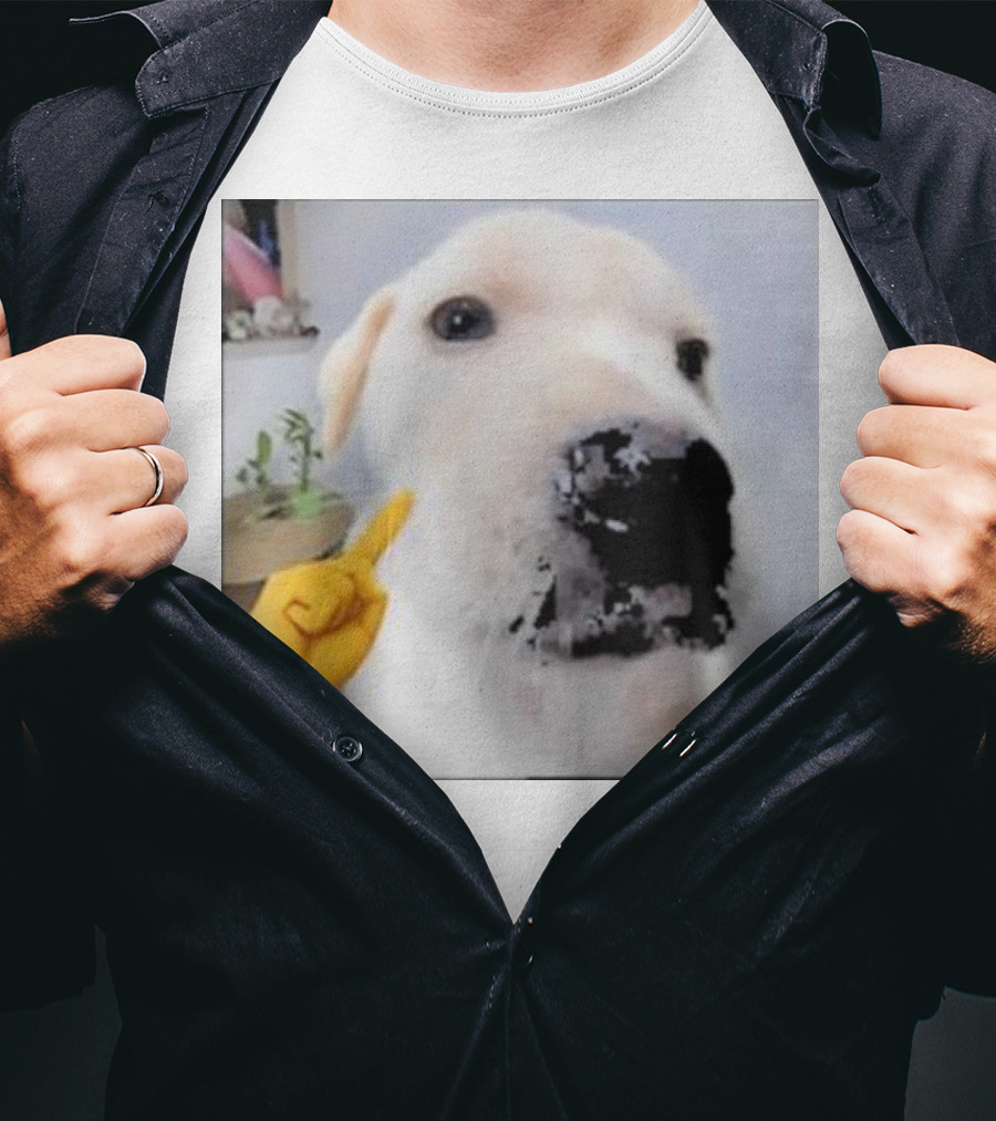 Mewing Cringe Cute Dog Meme Emoji Interaction T-Shirt
