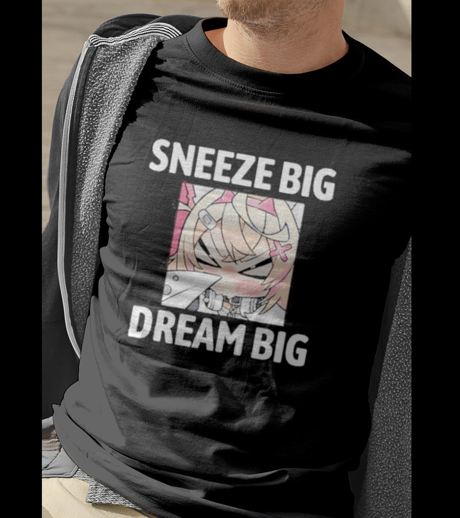 Sneeze Big Dream Big Mococo Anime Style Character T-Shirt