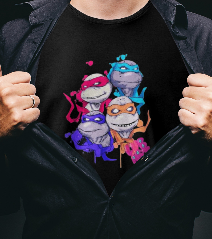 Neon TMNT Characters Pop T-Shirt