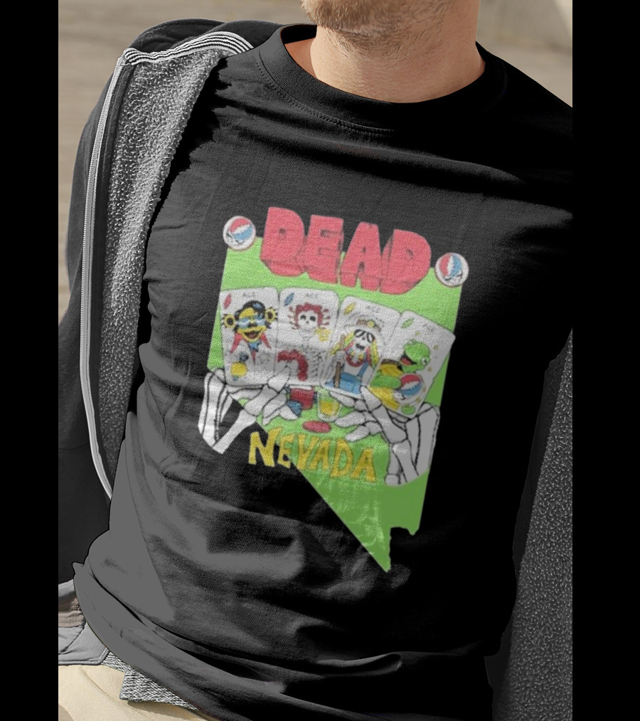 Dead Nevada United States Playing Cards Skeleton Hands T-Shirt