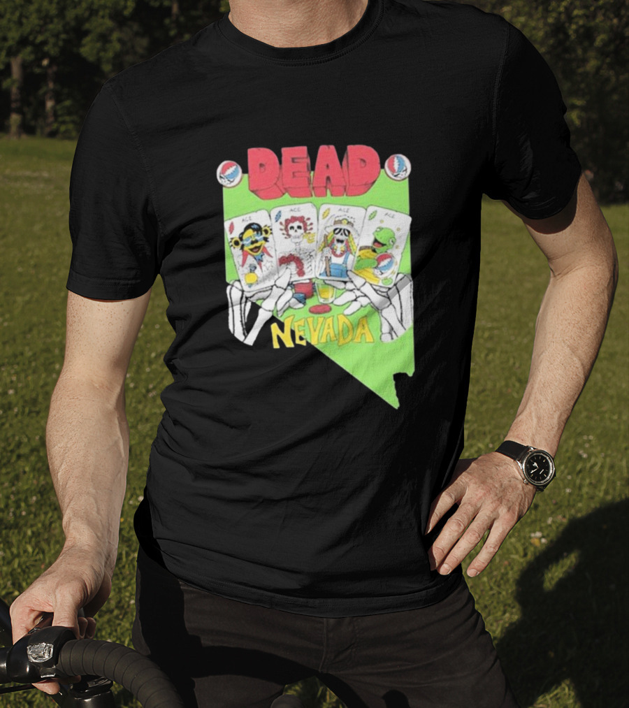 Dead Nevada United States Playing Cards Skeleton Hands T-Shirt