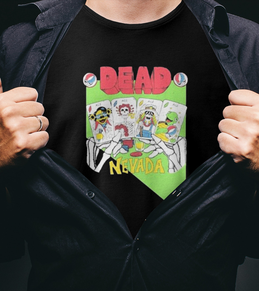 Dead Nevada United States Playing Cards Skeleton Hands T-Shirt