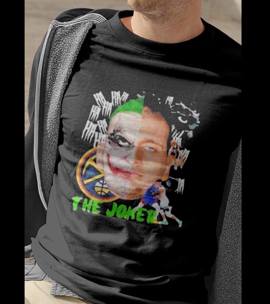 Nikola Jokic The Joker Face Featuring Denver Nuggets Basketball References T-Shirt