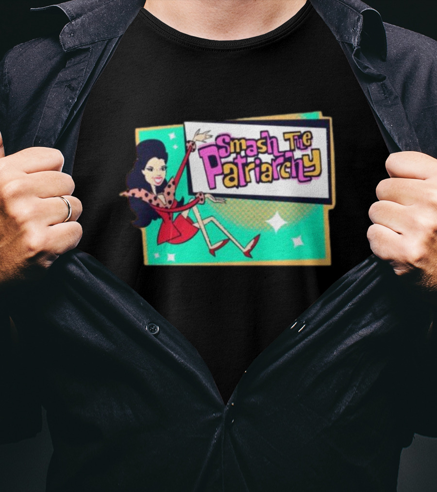 Smash The Patriarchy Retro Comic Style Woman Empowerment T-Shirt