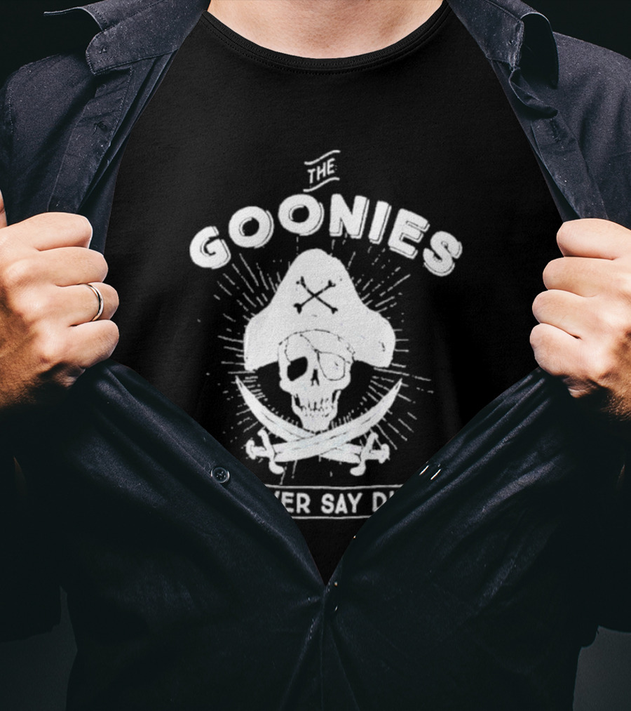 The Goonies Never Say Die Pirate Skull Crossed Swords T-Shirt
