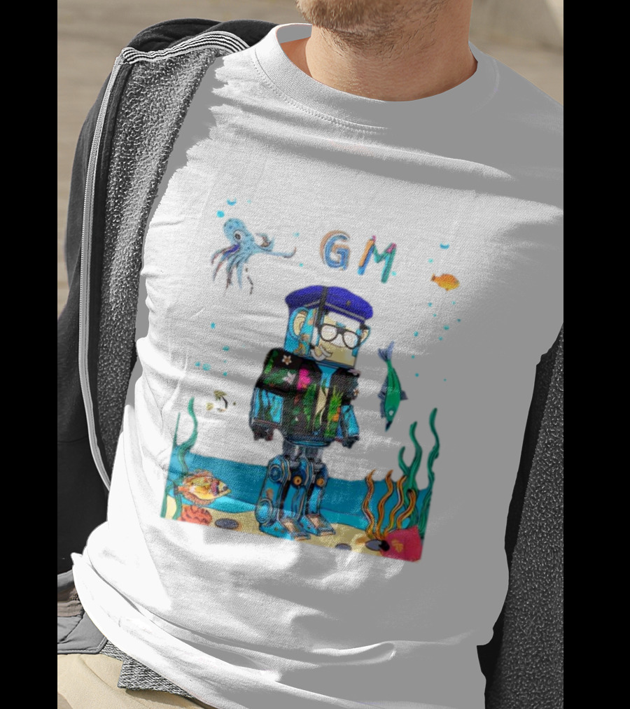 Marine Policeman NFT Robot Monkey Underwater Scene GM T-Shirt