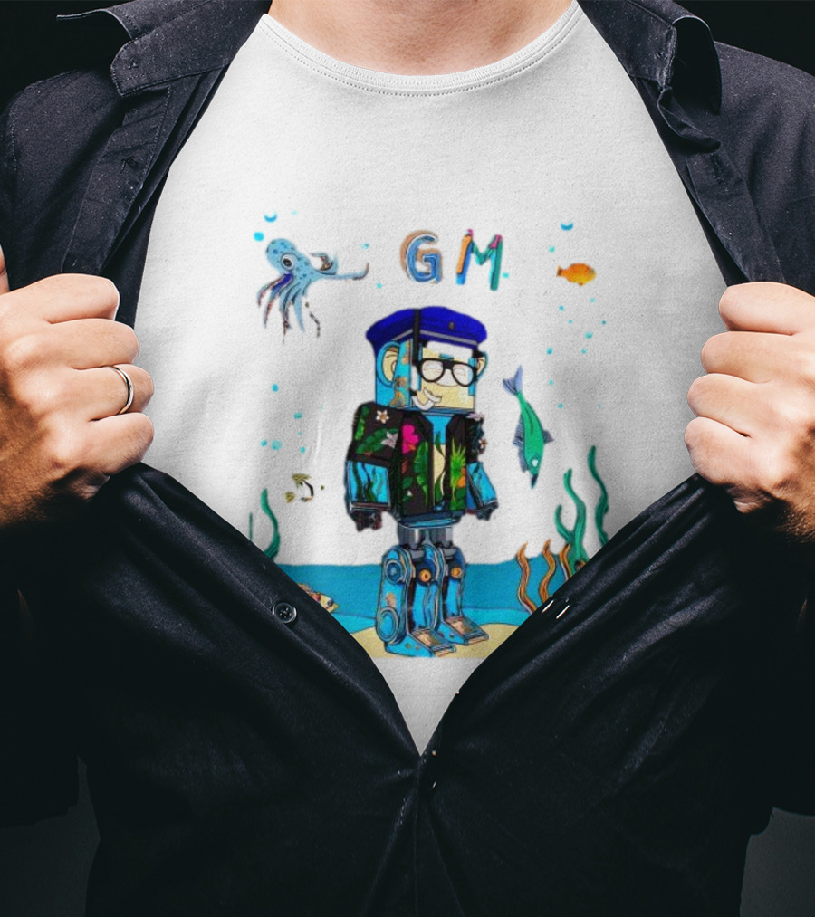 Marine Policeman NFT Robot Monkey Underwater Scene GM T-Shirt