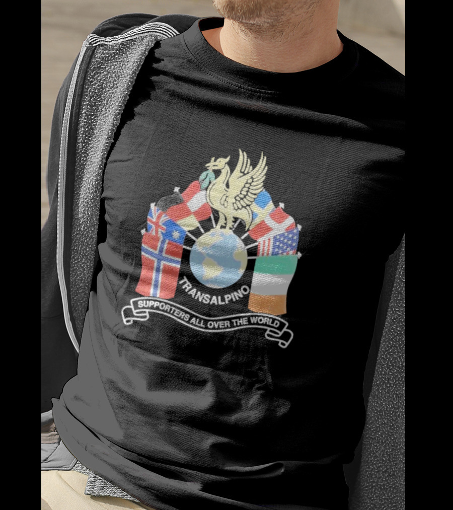 Transalpino Global Supporters With Flags And Globe Emblem T-Shirt