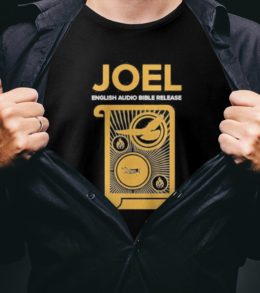 JOEL English Audio Bible Release Scroll Locust Bird Flame Icons T-Shirt