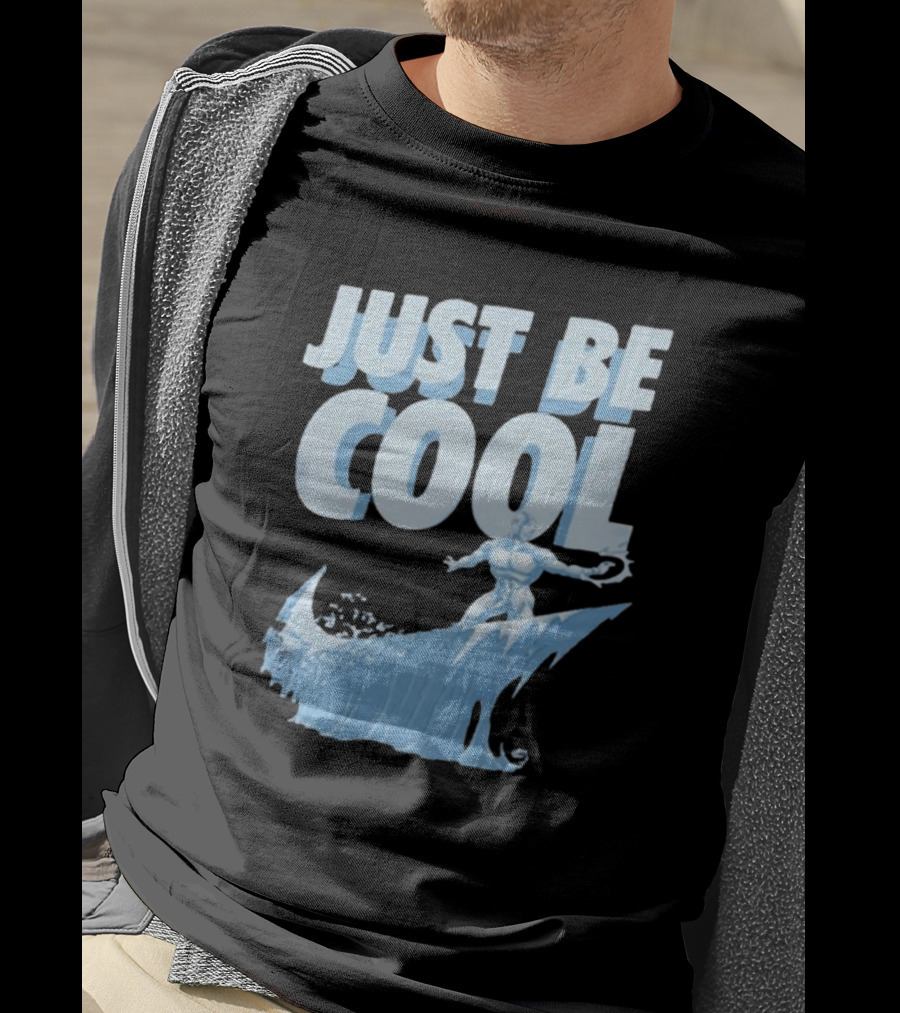 Just Be Cool Ice Man Surfing On Frozen Wave T-Shirt