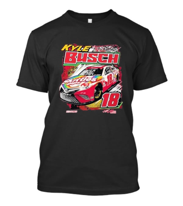 Kyle Busch Joe Gibbs NASCAR Skittles Pops 18 Racing Team Collection Backstretch Driver T-Shirt