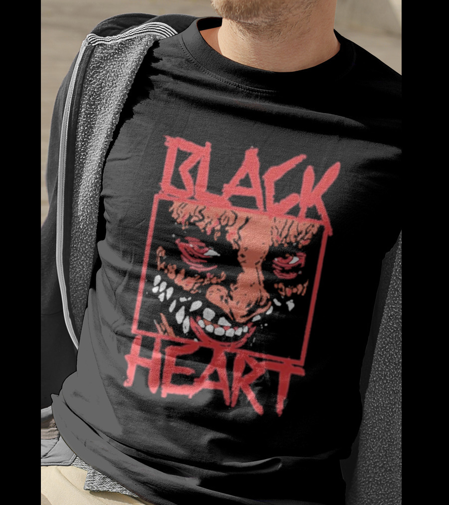 Lio Rush Blackheart Creepy Red Evil Face T-Shirt